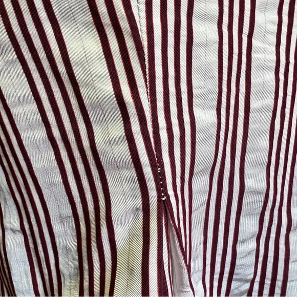 Sandro Red and White Pinstripe Structural Blouse - Picture 8 of 16